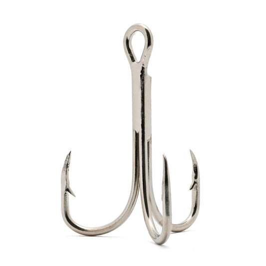 Eagle Claw Curved Point Nickel 2X Treble Hooks (5pk)